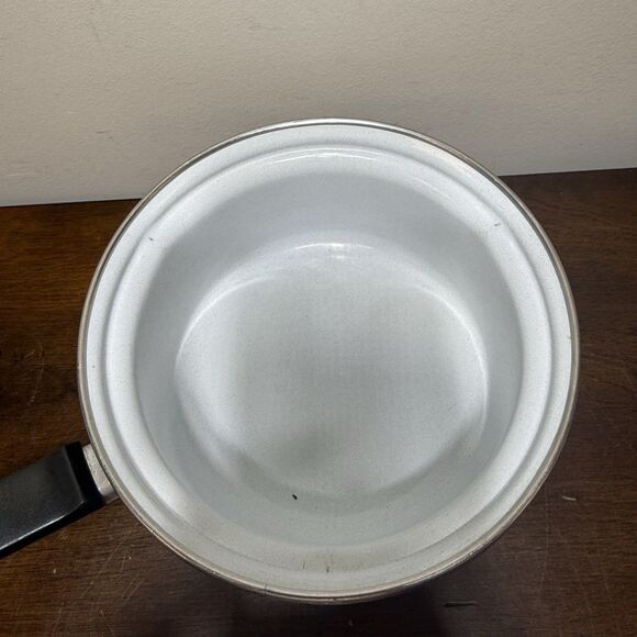 Hendlers Pointerware 7" Enamel Pot Saucepan Floral Hedgerow Retro Cottage VTG - Picture 4 of 8